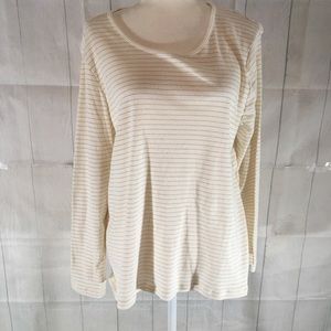 White Stag long sleeve tee shirt XL cream w/gold